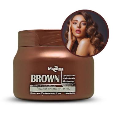 Imagem de Máscara Matizadora Castanho Brown Mairibel 250g Hidratante e Tonalizan