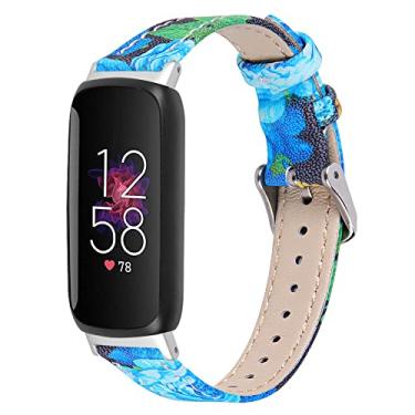 Imagem de Gimuk Pulseira de couro compatível com Fitbit Inspire 3 para mulheres e homens, pulseira esportiva de couro macio respirável de substituição para Fitbit Inspire 3