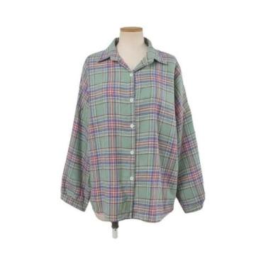 Imagem de Camisa Xadrez Vintage Feminina - Manga Comprida, Estilo Preppy, Blusa 