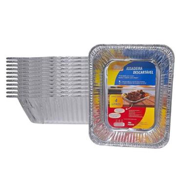 Imagem de Assadeira De Aluminio Retangular Para Cozimento Descartável Sem Tampa 