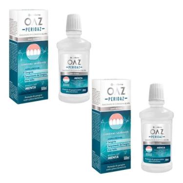 Imagem de Kit Enxaguante Bucal Perioaz Sabor Menta 2 Caixas 500ml Cada - EUROFAR