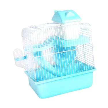 Imagem de Generic Exercício de gaiola de hamster de 2 camadas Acessórios para casa de casa Small Animal Cage Hamster Habitat para ratos Ratos Gerbils cobaias porquinhos, Azul