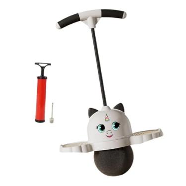 Imagem de Dynwave Bola de salto Pogo, brinquedo de salto alto com alça antiderrapante, prancha de salto, bola quicante para jogo, treino, playground doméstico, presente, Branco