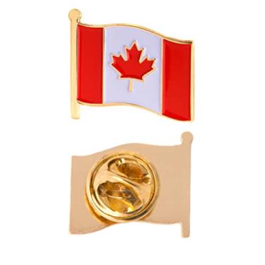 Imagem de Canada Canadian Country esmalte feito de metal souvenir chapéu masculino feminino patriótico bandeira ondulada lapela pino)