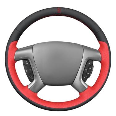 Imagem de MEWANT Capa de volante estilo 4D costurado à mão para Chevrolet Silverado 1500 2007-2013/Silverado 2500 2007-2014/Silverado 3500 2007-2014/Avalanche 2007-2013/Suburban/Tahoe/Traverse