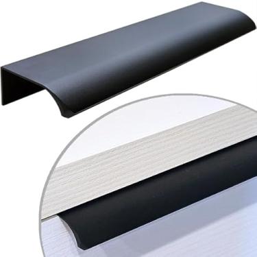 Imagem de 10x Puxador Perfil Slim Alumínio Gaveta Armário Cozinha 96mm Maxima Metais (Preto)