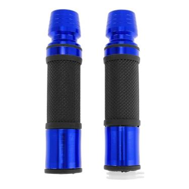 Imagem de TUCKBOLD Kit de capa de guidão de borracha de liga de alumínio para motocicleta, scooter, bicicleta, quadriciclo, azul, 1 conjunto