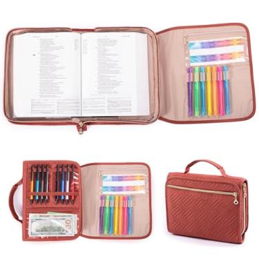Imagem de Aplufine Capa De Bíblia Tripla Para Mulheres, Estojo De Bíblia Para Homens, Estojo De Transporte De Bíblia Para Meninas, Meninos, Bolsas De Bíblia Com Alça E Bolso Com Zíper Para Fornecedores De Est
