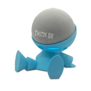 Imagem de Suporte Alexa Echo Dot - Astronauta Amazon - 3D Think BR, Azul Claro