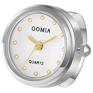 Imagem de JewelryWe Relógio de dedo masculino feminino com anel ajustável, mostrador redondo, numerais romanos, quartzo, anéis para o dia dos namorados, Prata, Moderno