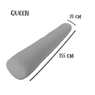 Imagem de Capa para Rolo de Cabeceira Queen 155x20cm Cinza Arrumadinho Enxovais