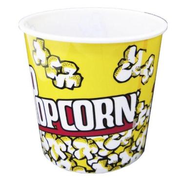 Imagem de Pote Balde De Pipoca De Plastico Popcorn 1 L 12X12Cm - 20 Comercial