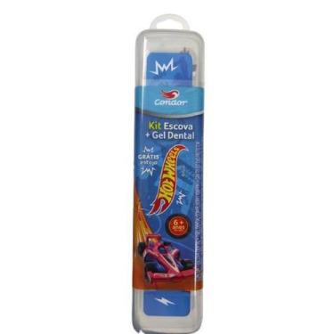 Imagem de Condor kit escova dental + gel dental kids +estojo hw