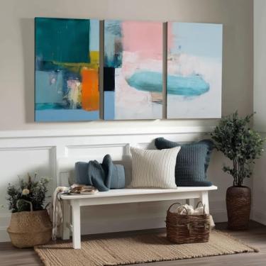 Imagem de Kit 3 Quadros Decorativos Canvas, Abstrato, 60x90cm, Arte Para Quarto, Sala, Corredor