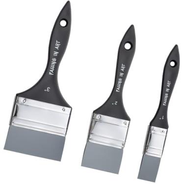 Imagem de Falling in Art Conjunto de pincéis de silicone, modeladores de cores flexíveis com bordas forradas, ferramenta de pintura plana para tintas acrílicas à base de água, guache, óleo e todos os médios