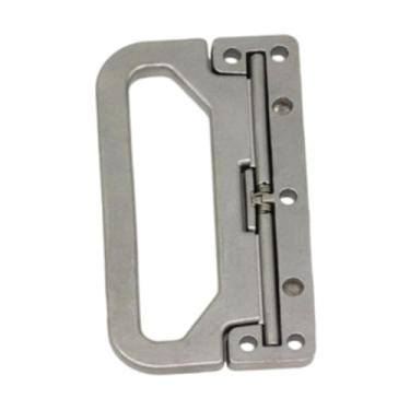 Imagem de Ｂｅｓｇａ Puxador de caixa industrial, fácil de instalar, alças de anel dobráveis ​​de metal resistentes, resistente para armário de armazenamento de caixa