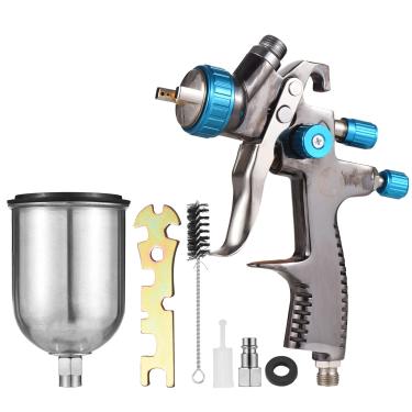 Imagem de Chusui Pistola de pulverização de ar de alimentação por gravidade LVLP Mini kit de pistola de pulverização de tinta 1,4 mm bico 600 ml pulverizador de tinta de ar de copo de fluido para pintura de CX