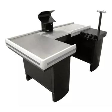 Imagem de Checkout Caixa De Supermercado 1,80 C/ Furação Balança Amapá  Cor Preto Perfil Cinza