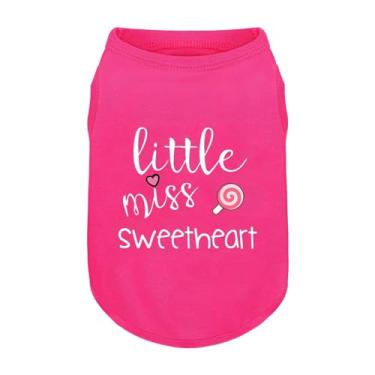 Imagem de Camisa de algodão rosa para cães com estampa de abelha "Little Miss Sweetheart", roupa macia e respirável para cães pequenos a grandes, roupa fofa para todas as estações. Pirulito rosa PP