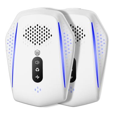 Imagem de Repelente ultrassônico de pragas e insetos, repelente ultrassônico para baratas, roedores, ratos, insetos, mosquitos, ratos, aranha, formiga, plugue eletrônico para controle de pragas, pacote com 2