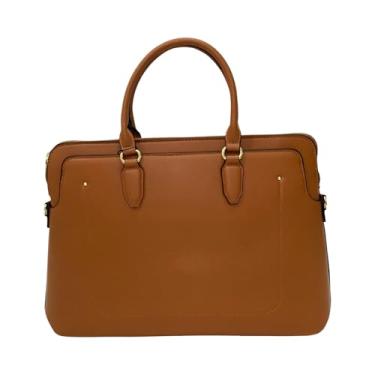Imagem de Bolsa Feminina Laptop 15 polegadas, Pasta para Computador, Pasta Notebook, Maleta Executiva, Bolsa Trabalho, Escritorio,Bolsa Social, Casual, Ombro, Transversal (Caramelo)