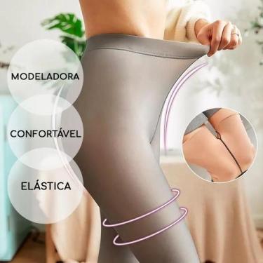 Imagem de Meia-Calça Térmica Forrada Peluciada Translúcida De Lã Quente Feminina