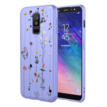 Imagem de KOARWVC Capa de celular para Galaxy A6 Plus 2018, capa para Samsung A6+ 2018 SM-A605, design bonito com estampa de flor, fina, protetora, macia, amortecedora, capa de telefone para Samsung Galaxy A6