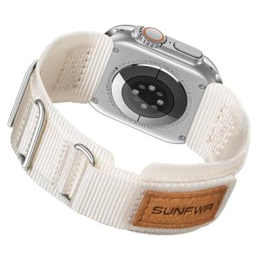 Imagem de SUNFWR Pulseira de nylon resistente compatível com Apple Watch Ultra de 38 mm, 40 mm, 41 mm e 42 mm, resistente para iWatch Ultra Series 10/9/8/7/6/5/4/3/2/1/SE