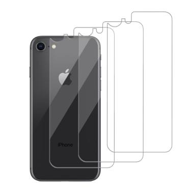 Imagem de iCsapr Pacote com 3 protetores de tela traseira de vidro compatíveis com iPhone8/7/SE (2022)/SE (2020) [4,7 polegadas] [dureza 9H] - vidro temperado traseiro HD, resistente a arranhões, fácil