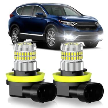 Imagem de SENROBO Adequado para Honda CRV 2007-2021 Lâmpadas de neblina ou DRL, 13000LM Super Brilhante 360° Iluminação H11/H8 Faróis de Nevoeiro, 6000K Branco Frio Atualizado 4014 Chips Luz de Nevoeiro, Pacote