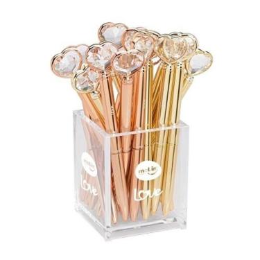 Imagem de Caneta coração de diamante gold - molin