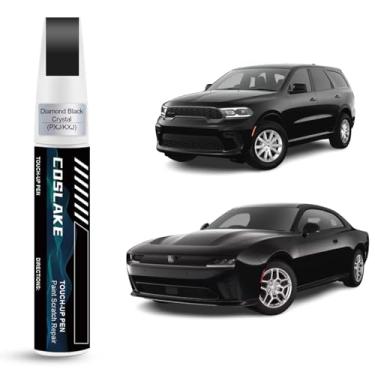 Imagem de COSLAKE Tinta de retoque de carro (cristal preto diamante (PXJ/KXJ)) para Dodge, kit de reparo de arranhões de pintura de carro, solução rápida e fácil de reparar, caneta removedor de arranhões 2 em 1