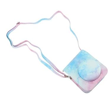 Imagem de Generic Mini Bolsa de Câmera Instantânea, Capa de Proteção à Câmera PU Mini, à Prova de Cicatrizes, Prova de Pele, Alça de Ombro Ajustável e Removível (Cor rosa azul)