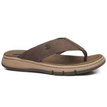 Imagem de Chinelo Pegada em Couro - Masculino, Marrom, 40