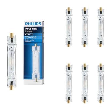 Imagem de 7 Lâmpada Palito 70w Vapor Metálico Philips 3000k RX7S 94v