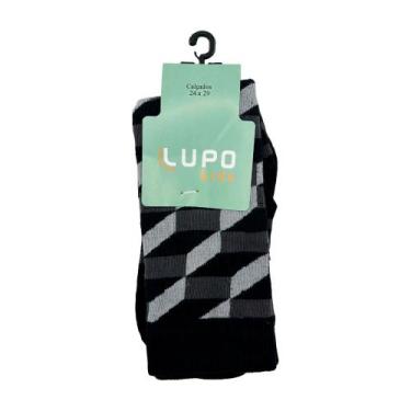 Imagem de Meia lupo 3/4 cano longo ref:2670 menino, Preto, Chumbo, Cinza, 24/9