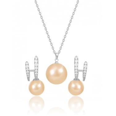 Imagem de JIEMUCHU Colar e brincos de zircão de aço inoxidável banhados a ouro para mulheres, 1.5cm*1cm, Aço inoxidável, Sem Pedra Preciosa