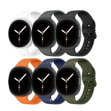 Imagem de Pulseira esportiva compatível com Samsung Galaxy Watch 8 de 40 mm e 44 mm/8 Classic de 46 mm, para mulheres e homens, pulseira de substituição de silicone macio sem lacunas para Samsung Galaxy Watch 8