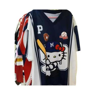 Imagem de Camiseta Hello Kitty Com Decote Em V Para Mulheres E Homens, Leve, Res