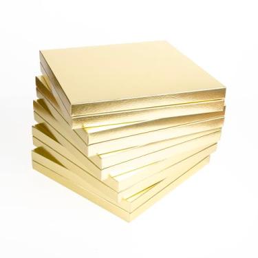 Imagem de Caixa de chocolate luxuosa com divisória de 10 x 10 cm, caixas de presente de papelão rígido colorido, embalagem vazia com 16 compartimentos para chocolates artesanais, exibição de lembrancinhas de