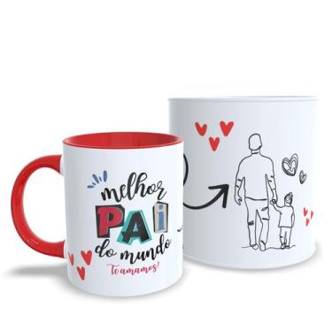 Imagem de Caneca Melhor Pai do Mundo - Guedes Presentes, Vermelho