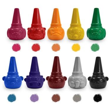 Imagem de Giz De Cera Curto Encaixa No Dedo Color Joy - Leonora