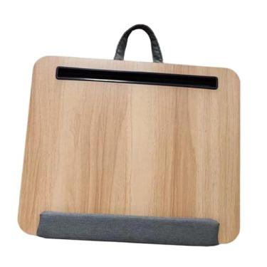 Imagem de Generic Suporte para laptop, mesa, suporte para computador, bandeja para colo, carro, escritório, viagem, com apoio para pulso, compartimento para tablet,
