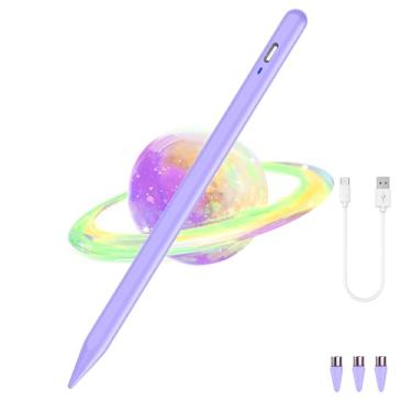 Imagem de Luntak Caneta Stylus Para Tablet Android/Ios, Tablet Lápis Com Ponta Pom, Caneta Stylus Ativa Recarregável Para Iphone/Samsung/Xiaomi/Huawei/Vivo/Lenovo E Outros Smartphones E Tablets Android - Roxo