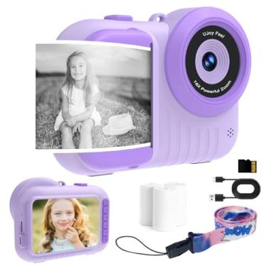 Imagem de Câmera infantil de impressão instantânea que imprime fotos, câmera digital instantânea em preto e branco para impressão de imagens de crianças com tela de 3,5 polegadas, câmeras de brinquedo portáteis