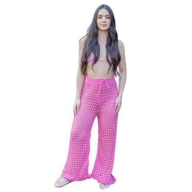 Imagem de Saída de Praia Feminina Calça Tricot Tamanho Único Verão 26 - Sem Marc