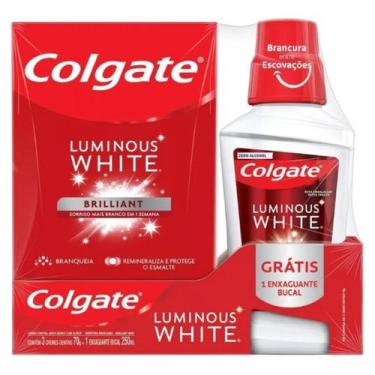 Imagem de Kit Creme Dental Colgate Luminous White Com Enxaguante 250ml