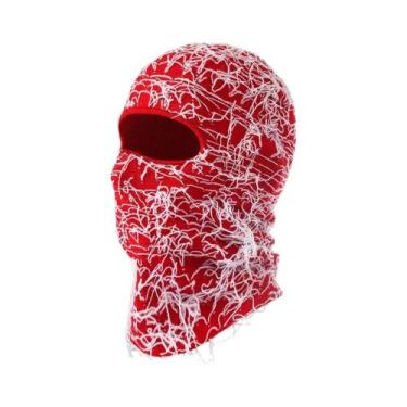 Imagem de Gorro De Malha Com Máscara De Esqui Camuflada Quente À Prova De Vento 