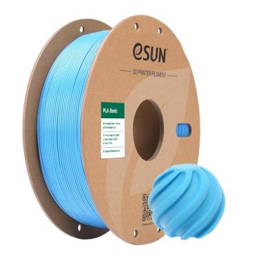 Imagem de eSUN Filamento básico PLA 1,75 mm, carretel de 1 kg (1 kg) impressão de alta velocidade Filamento PLA para impressora 3D, projetado para impressão rápida, azul claro