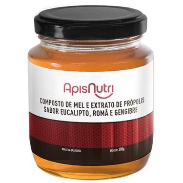 Imagem de Mel Com Própolis, Eucalipto, Gengibre E Romã 300G - Apisnutri